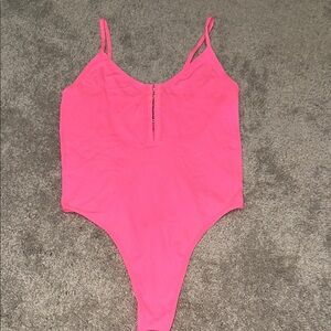 Fashion Nova Pink Bodysuit with High-Cut Design